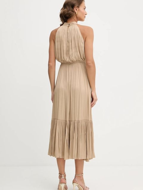 Morgan sukienka kolor beżowy maxi rozkloszowana RAMAGE