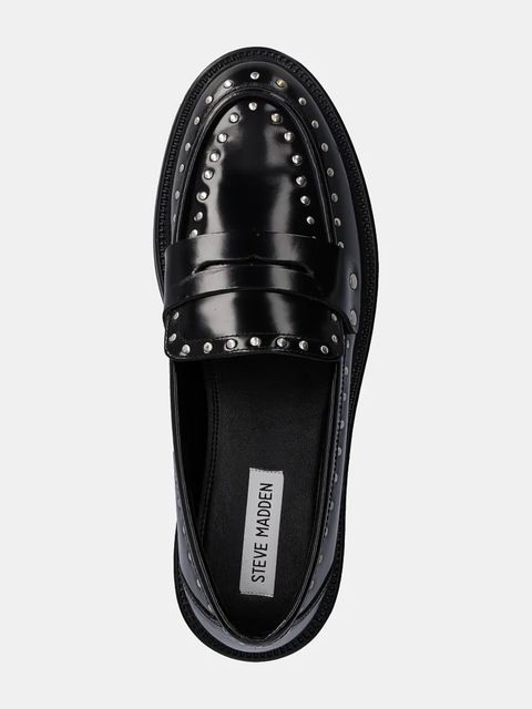 Steve Madden mokasyny skórzane Harloe damskie kolor czarny na płaskim obcasie SM11003264