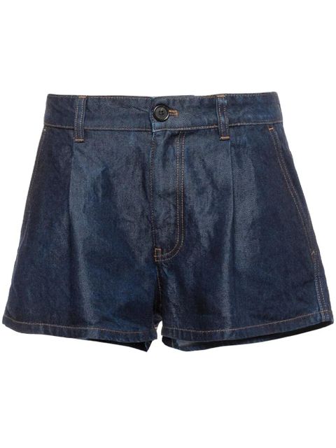 Miu Miu Denim pleated shorts - Blue - zdjęcie produktu nr 1