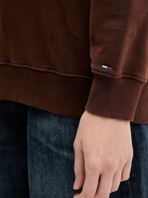 Tommy Jeans bluza bawełniana damska kolor brązowy z nadrukiem DW0DW21602