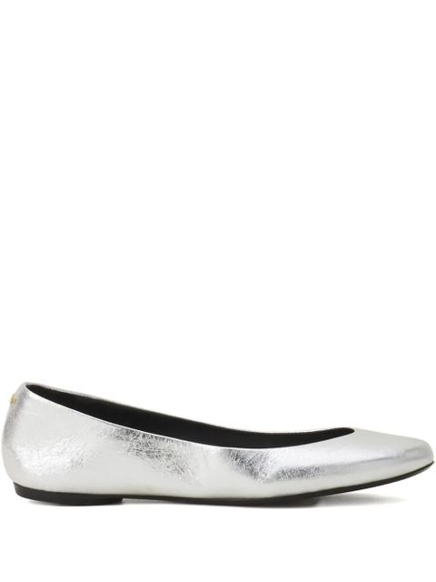 Lanvin metallic-finish leather ballet flats - White - zdjęcie produktu nr 1