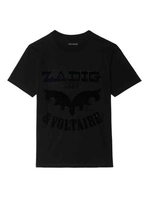 Zadig&Voltaire Edwin bat-embellished logo T-shirt - Black - zdjęcie produktu nr 1