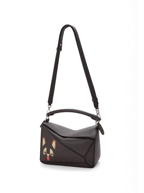LOEWE small Puzzle Futurist Cat tote bag - Brown