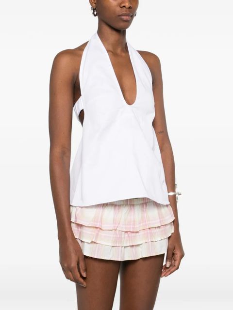 Gimaguas Elise V-neck open-back top - White