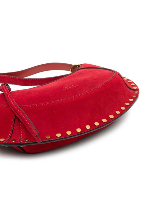 ISABEL MARANT Oskan Moon suede shoulder bag - Red