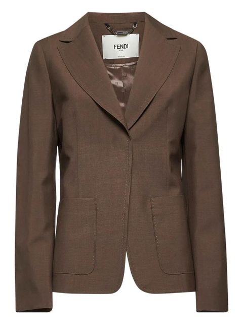 FENDI patch-pocket wide-lapel jacket - Green - zdjęcie produktu nr 1