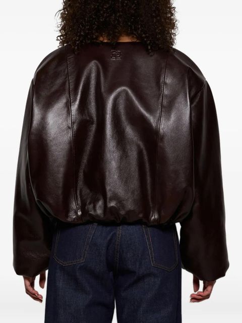 Magda Butrym balloon-sleeve bomber jacket - Brown