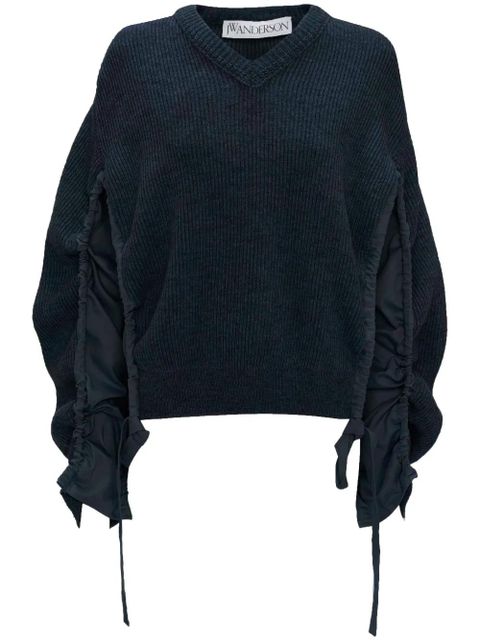 JW Anderson ruched-detail wool-blend jumper - Blue - zdjęcie produktu nr 1