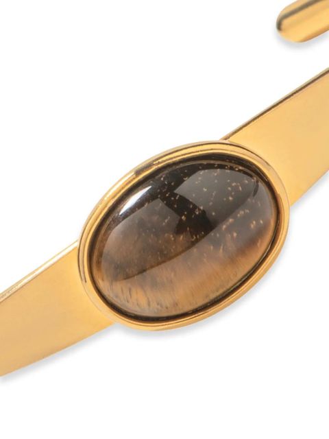 Jennifer Behr Elaine oval stone cuff bracelet - Gold
