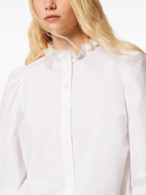 TWINSET lace-trim poplin shirt - White