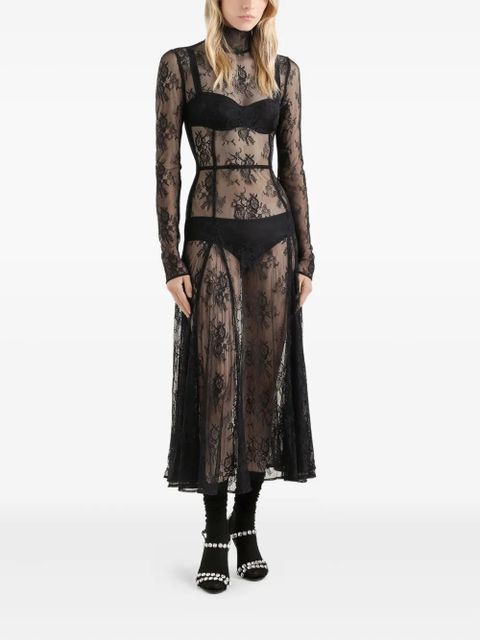Dolce & Gabbana lace high-neck midi dress - Black - zdjęcie produktu nr 2