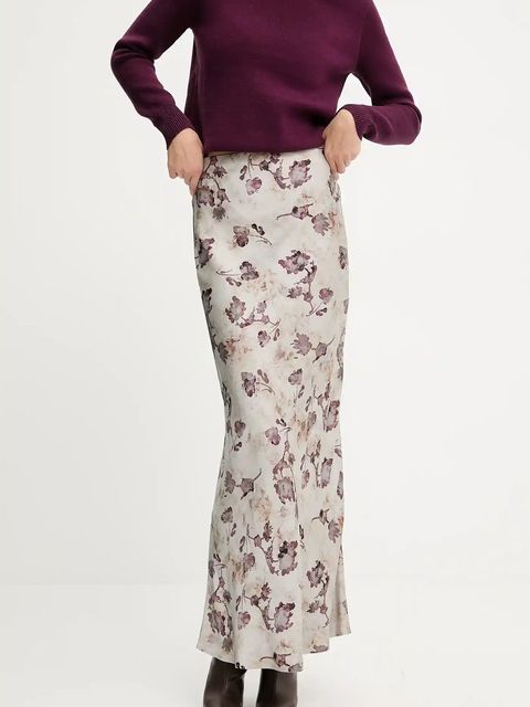 Answear.LAB spódnica kolor szary maxi rozkloszowana