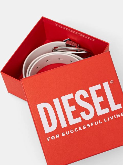 Diesel pasek skórzany dwustronny OVAL D LOGO B-1DR W REV II damski kolor biały X09874.P1245 - zdjęcie produktu nr 2