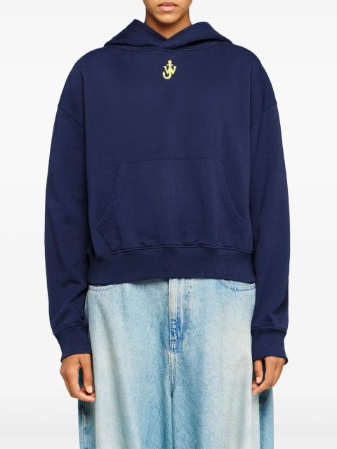 JW Anderson anchor-embroidered hoodie - Blue