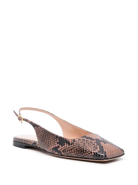 Gianvito Rossi square-toe leather ballerina shoes - Black - zdjęcie produktu nr 2