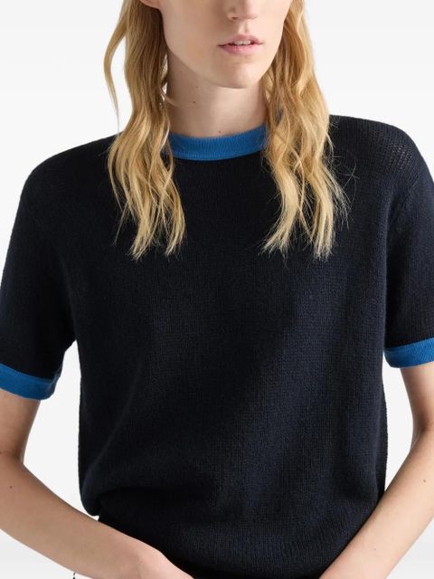 Prada short-sleeve cashmere sweater - Black