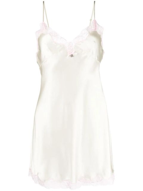 Alexander Wang lace-trim silk slip dress - Neutrals - zdjęcie produktu nr 1