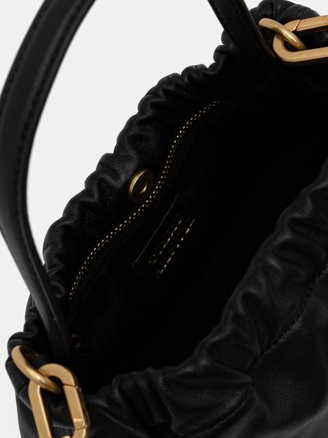 Tommy Hilfiger torebka skórzana kolor czarny AW0AW18306