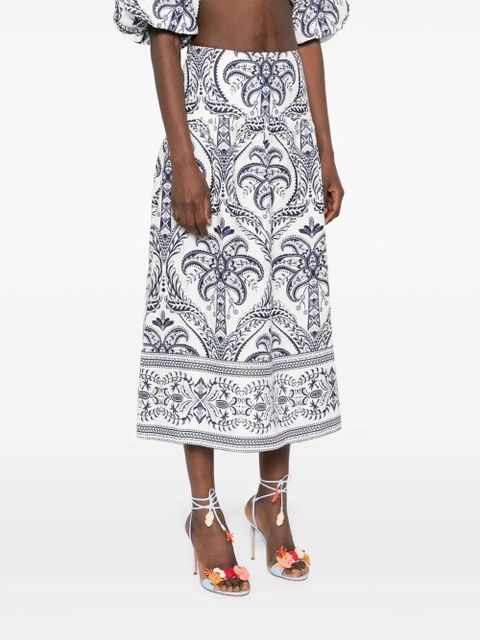 FARM Rio tropical cameo maxi skirt - Blue