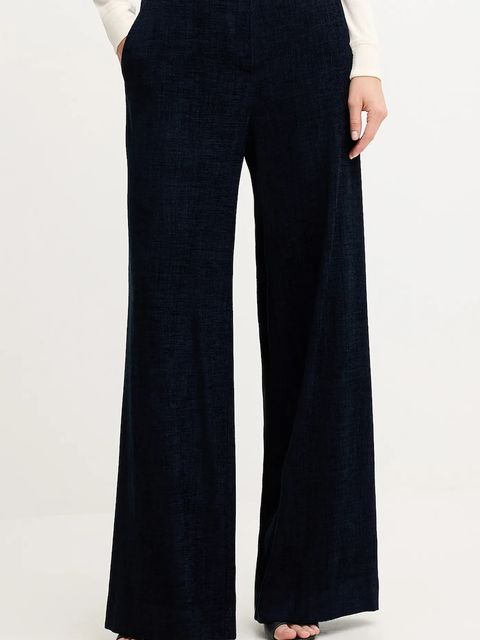 Haveone spodnie damskie kolor granatowy szerokie high waist PCB-P033 - zdjęcie produktu nr 1