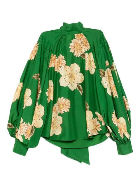 ALEMAIS floral-print balloon-sleeves blouse - Green - zdjęcie produktu nr 2