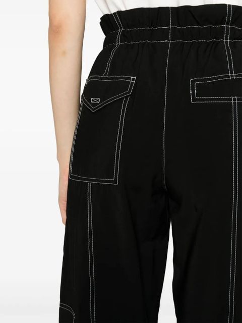 GANNI paperbag-waist cargo trousers - Black