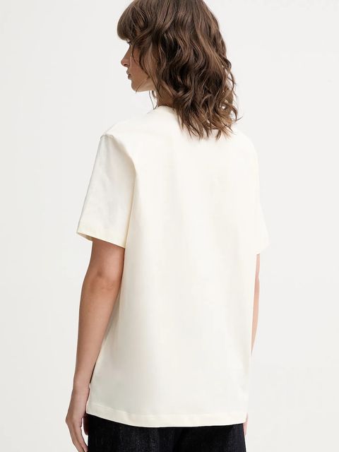 MSGM t-shirt bawełniany damski kolor beżowy 2000MDM540.200002