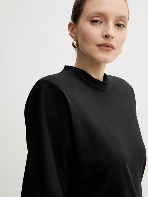 Pinko sukienka bawełniana kolor czarny mini prosta 105220 A2M2