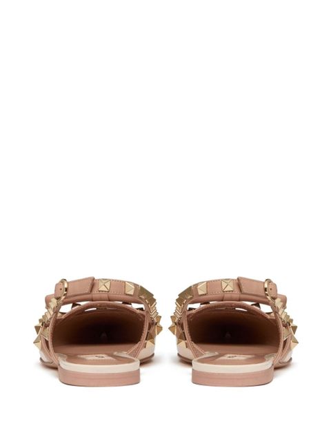 Valentino Garavani Rockstud Bow slingback ballerina shoes - Silver - zdjęcie produktu nr 2