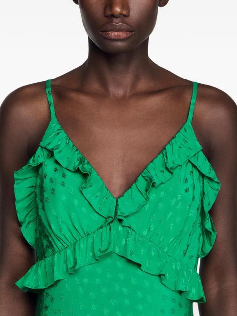SANDRO ruffled dress - Green