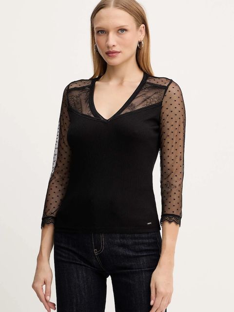 Morgan bluzka damska kolor czarny gładka THAISA - zdjęcie produktu nr 1