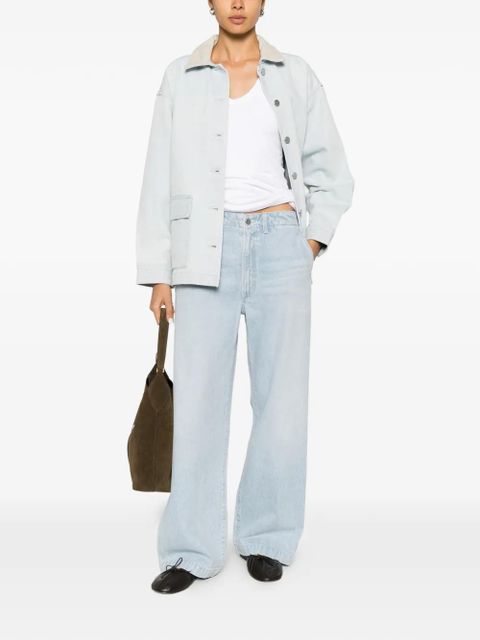 AGOLDE contrast-collar denim jacket - Blue - zdjęcie produktu nr 2