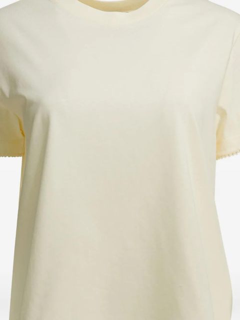 Moncler logo-patch scalloped-trim T-shirt - Neutrals