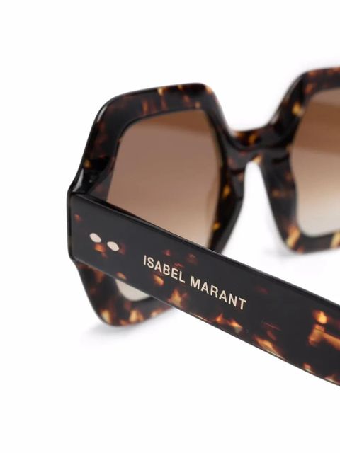 Isabel Marant Eyewear tortoiseshell hexagonal-frame sunglasses - Brown
