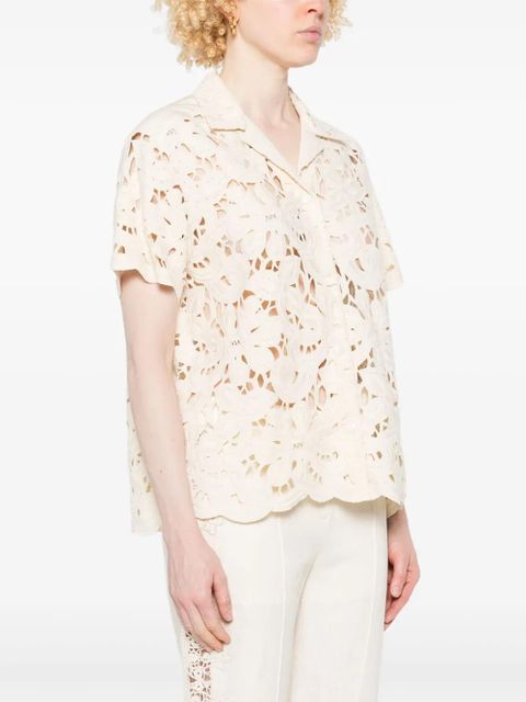 Moncler floral macramé shirt - Neutrals