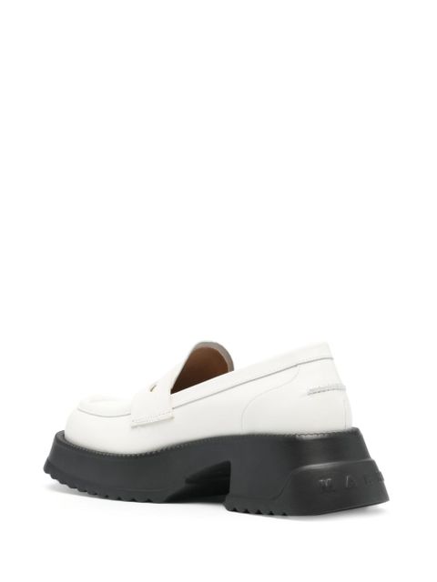 Marni two-tone leather loafers - White