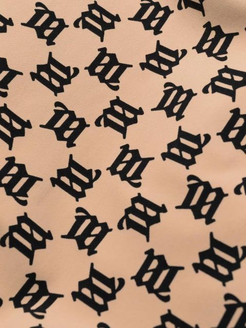 MISBHV criss-cross monogram-print swimsuit - Neutrals - zdjęcie produktu nr 2