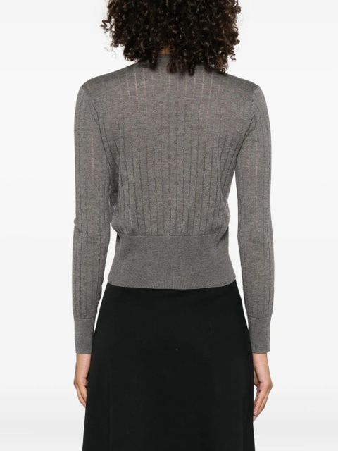 Max Mara ribbed embellished cardigan - Grey