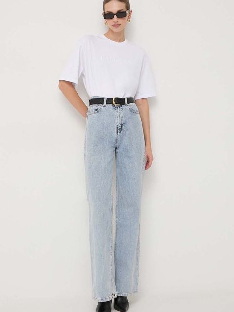 La Mania t-shirt bawełniany damski kolor biały - zdjęcie produktu nr 2