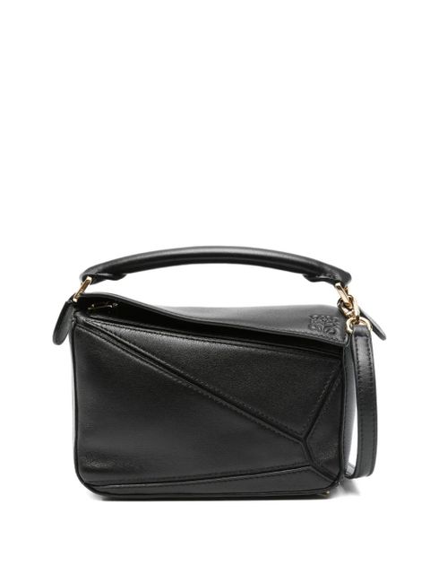 LOEWE mini Featherlight Puzzle leather cross body bag - Black - zdjęcie produktu nr 1