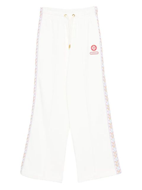 Casablanca floral-stripe track pants - White - zdjęcie produktu nr 1