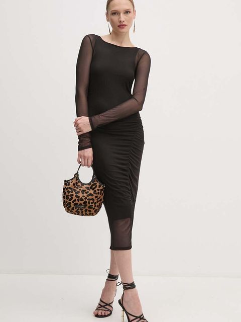 Patrizia Pepe sukienka kolor czarny maxi dopasowana 8A1344 J149