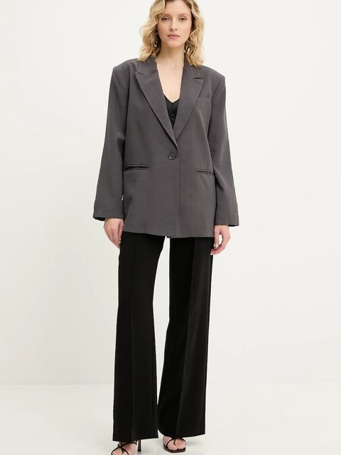 Answear.LAB marynarka kolor szary oversize gładka - zdjęcie produktu nr 2