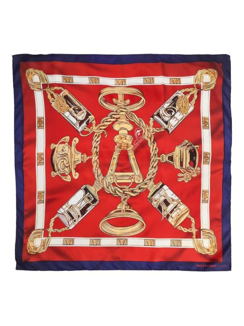 Balenciaga jacquard-pattern logo scarf - Red - zdjęcie produktu nr 1