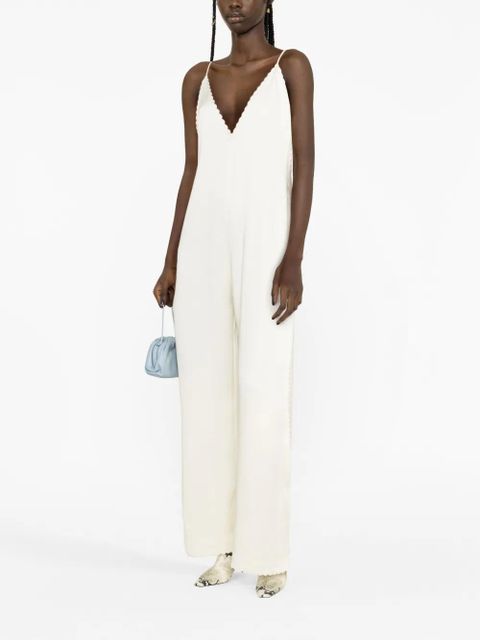 Jil Sander scallop-edge wide-leg jumpsuit - Neutrals