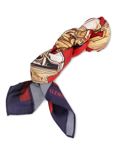 Balenciaga jacquard-pattern logo scarf - Red - zdjęcie produktu nr 2