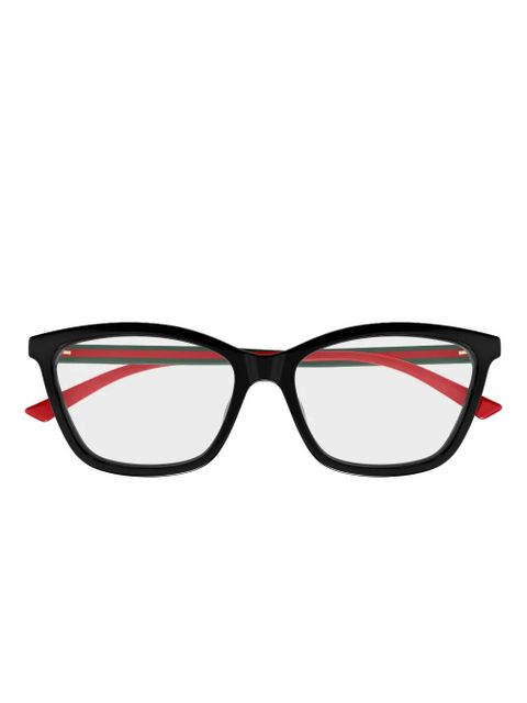 Gucci Eyewear stripe cat-eye glasses - Black - zdjęcie produktu nr 1