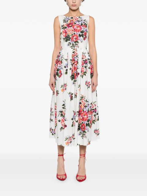 Dolce & Gabbana floral-print midi dress - White
