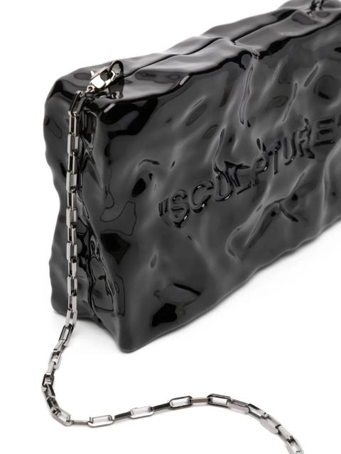 Off-White Quote textured clutch bag - Black
