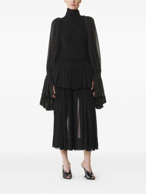 Lanvin chiffon sleeve roll-neck top - Black - zdjęcie produktu nr 2